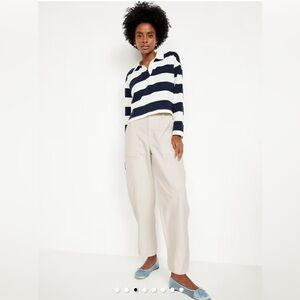 Old Navy High-Waisted Canvas Barrel Ankle Pants, 4, EUC